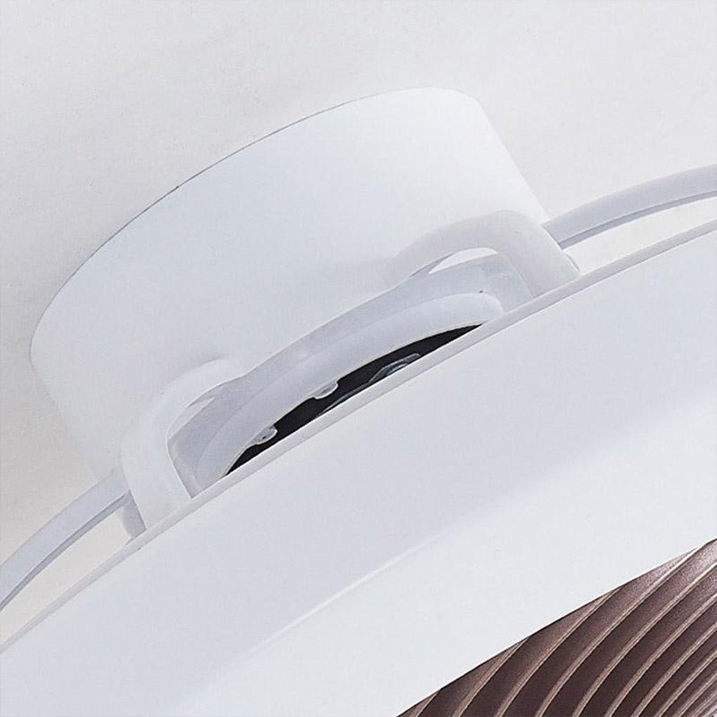 Sleek White Bladeless Flush Mount Ceiling Fan with LED Light & Remote