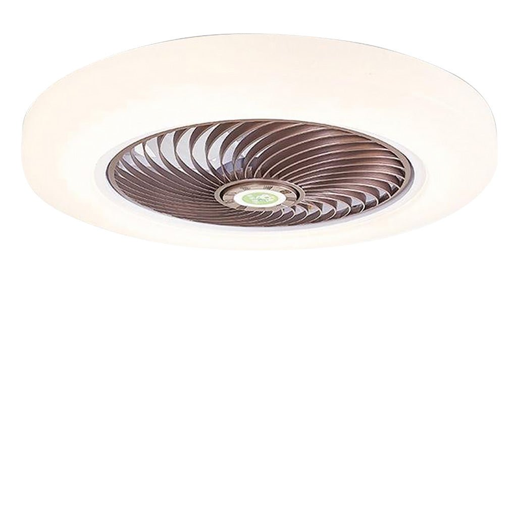 Sleek White Bladeless Flush Mount Ceiling Fan with LED Light & Remote