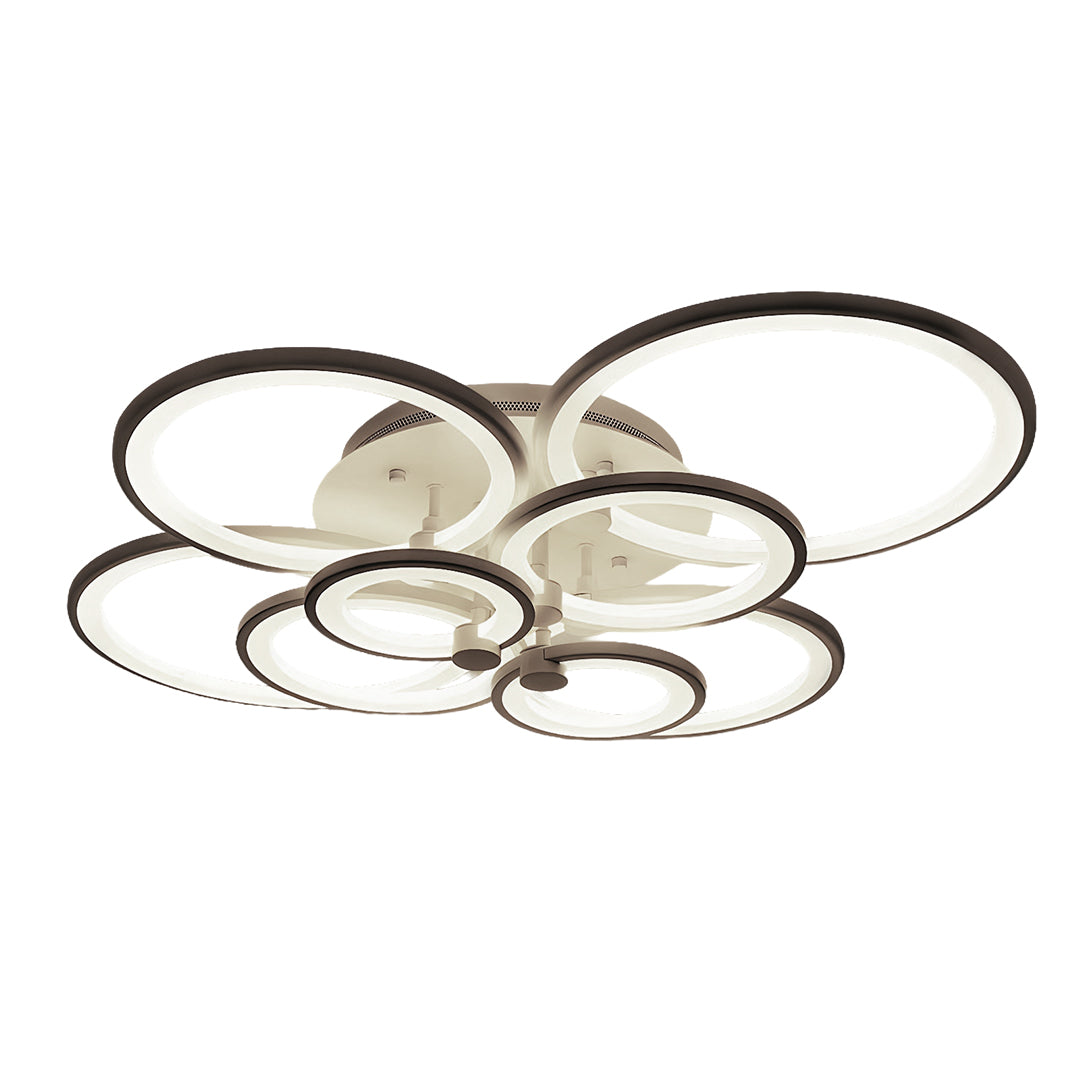 Elegant Modern Overlapping Ring Ceiling Light Fixture in Gold for Living Room