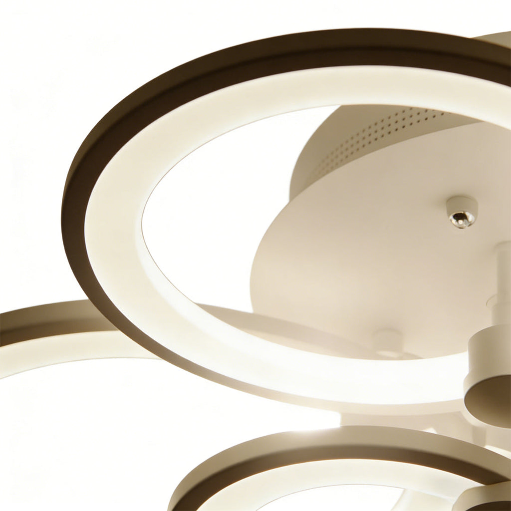 Elegant Modern Overlapping Ring Ceiling Light Fixture in Gold for Living Room