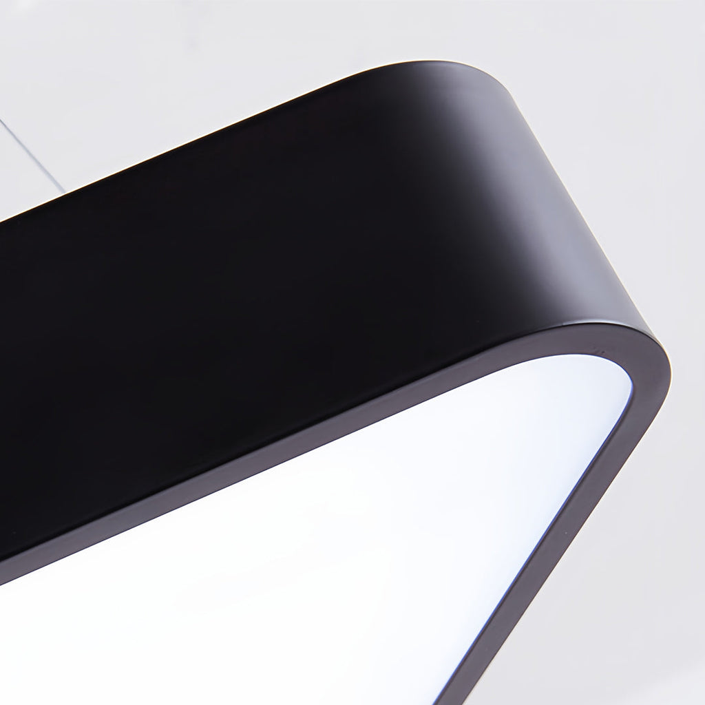 Black Triangular Modern LED Chandelier Light for Living Room Dining Room