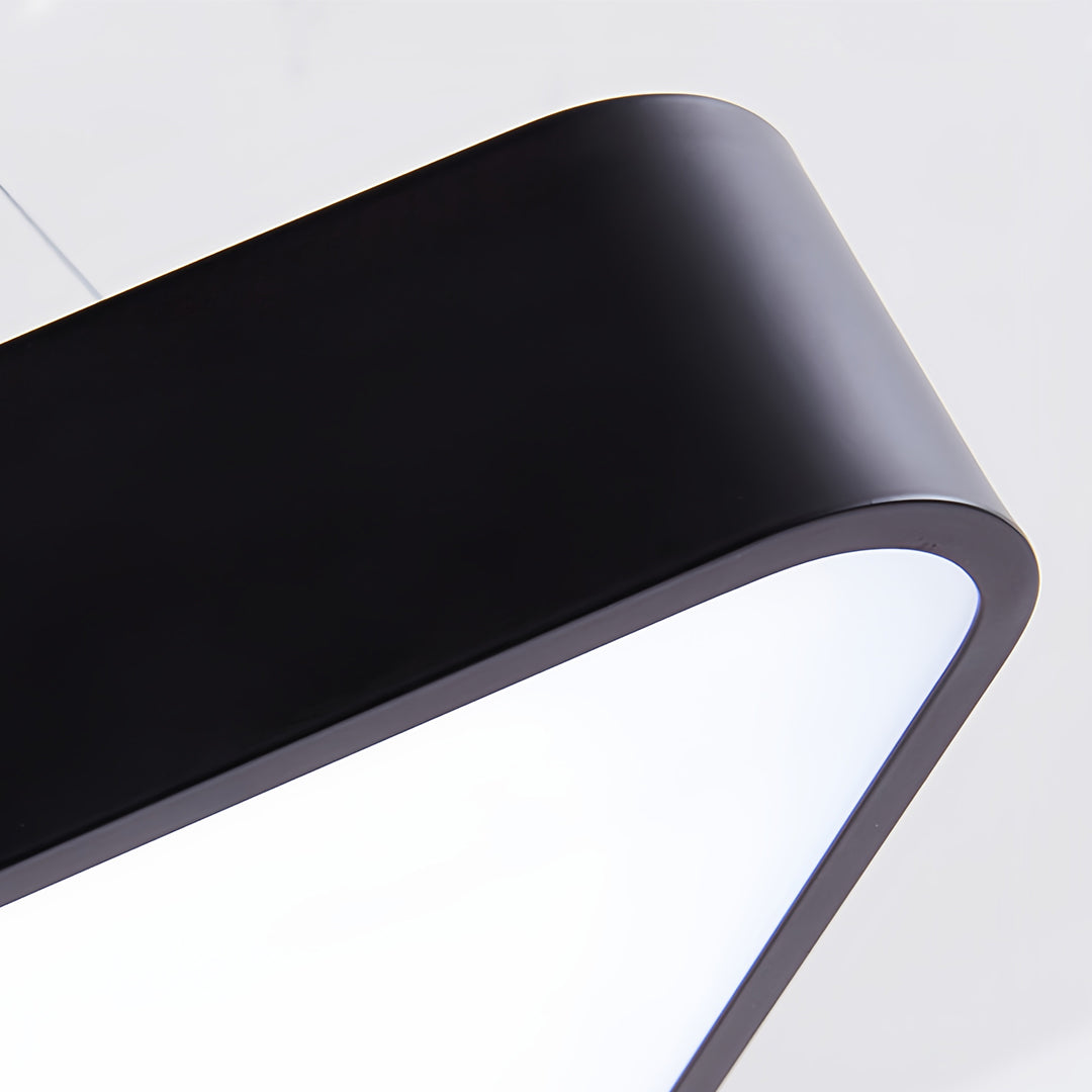 Black Triangular Modern LED Chandelier Light for Living Room Dining Room