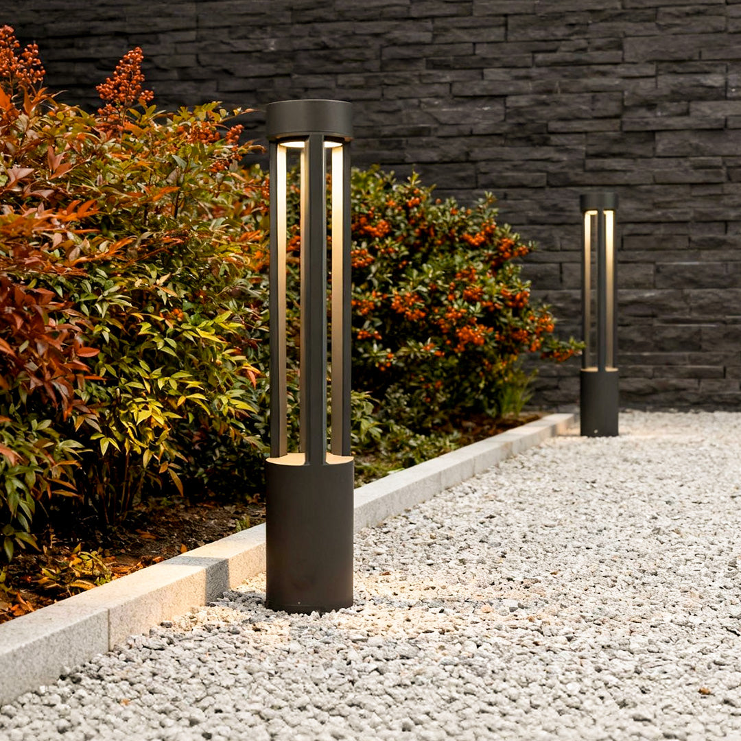 Modern Black LED Bollard Path Lights for Outdoor Landscape Lighting