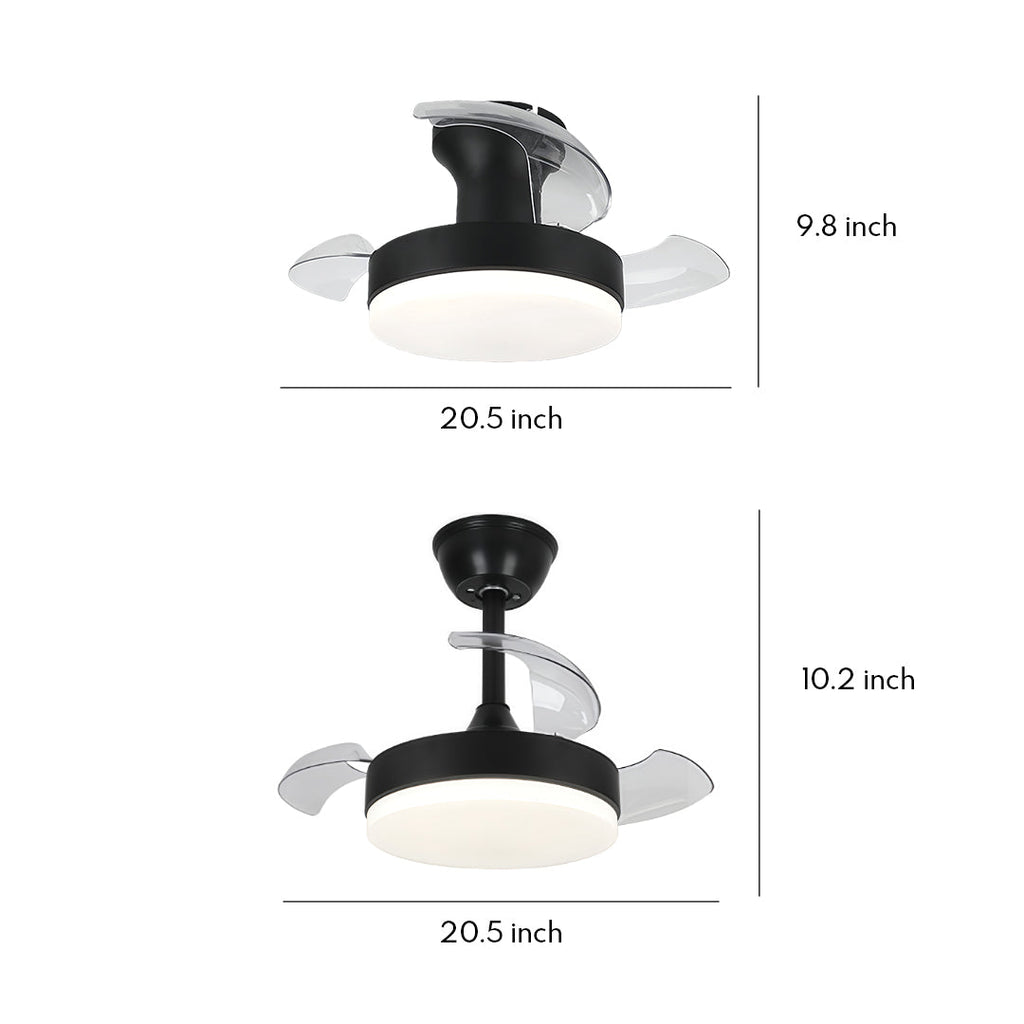 Modern White LED Ceiling Fan with Lights and Silent Motor for Living Rooms