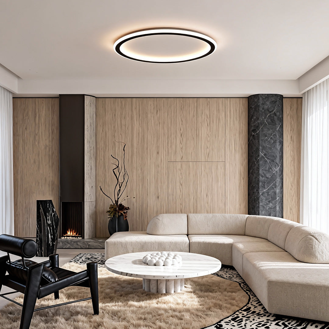 Modern White Acrylic LED Circle Ceiling Light Fixture for Home Decor