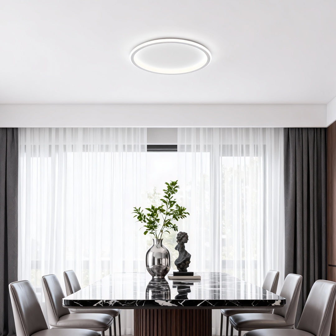 Modern White Acrylic LED Circle Ceiling Light Fixture for Home Decor