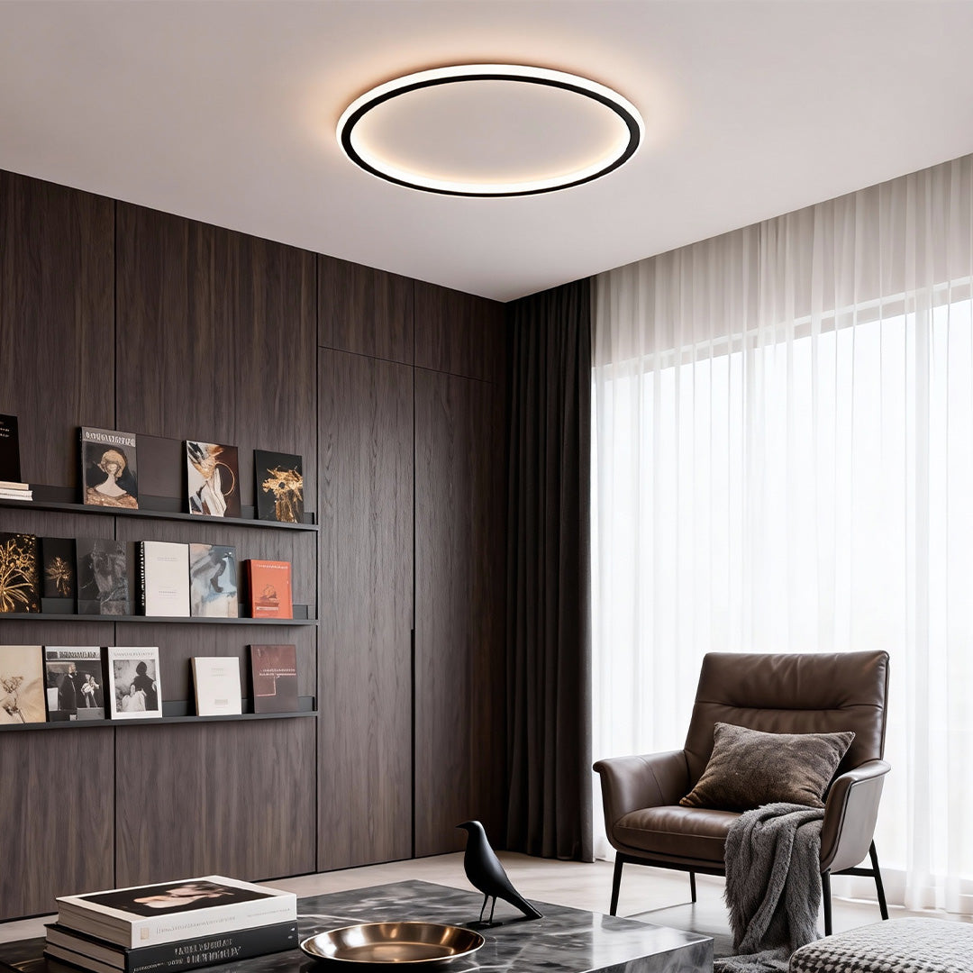 Modern White Acrylic LED Circle Ceiling Light Fixture for Home Decor