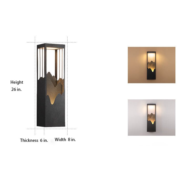 Waterproof Solar Wall Lamp with Mountain Scenery LED Up/Down Light