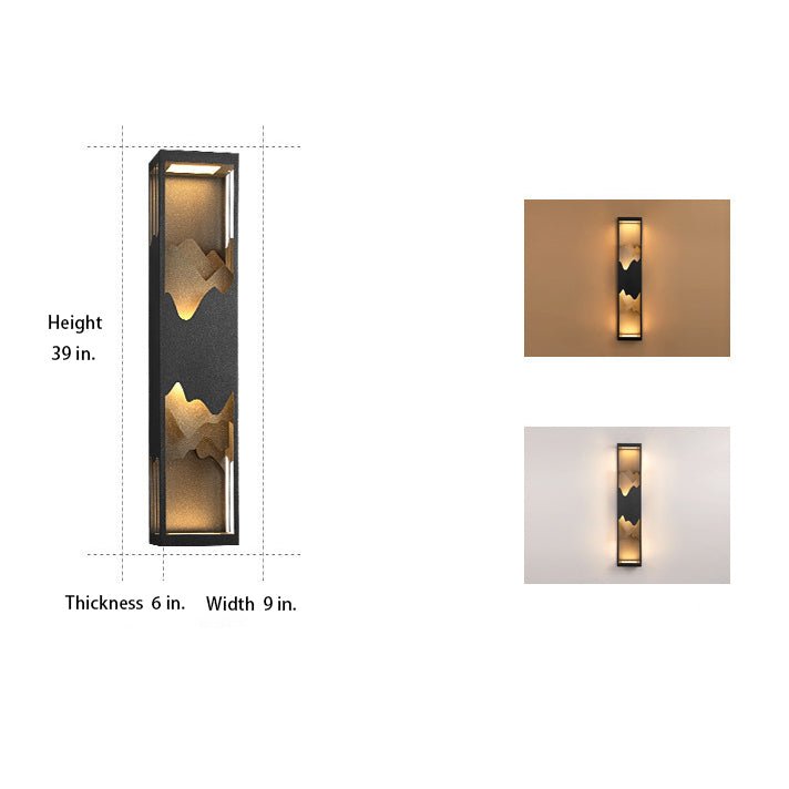 Waterproof Solar Wall Lamp with Mountain Scenery LED Up/Down Light