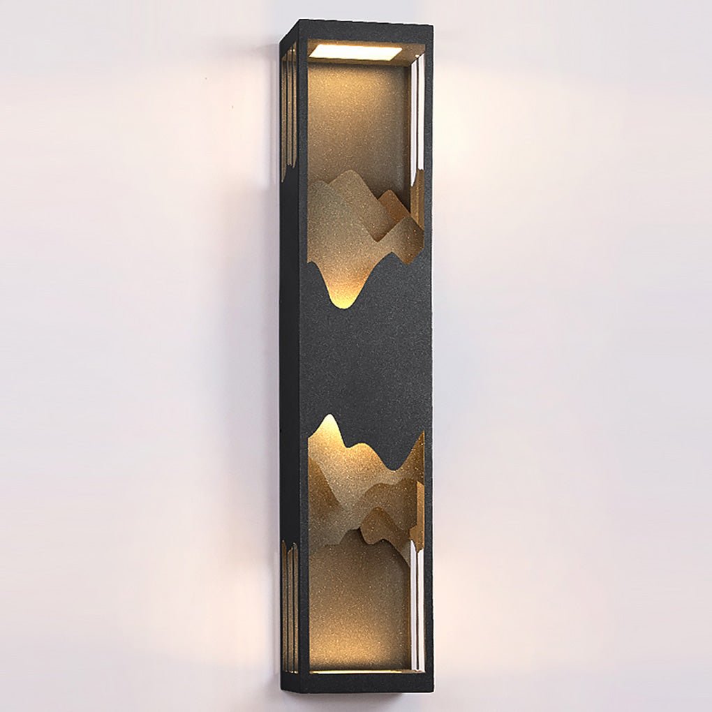 Waterproof Solar Wall Lamp with Mountain Scenery LED Up/Down Light