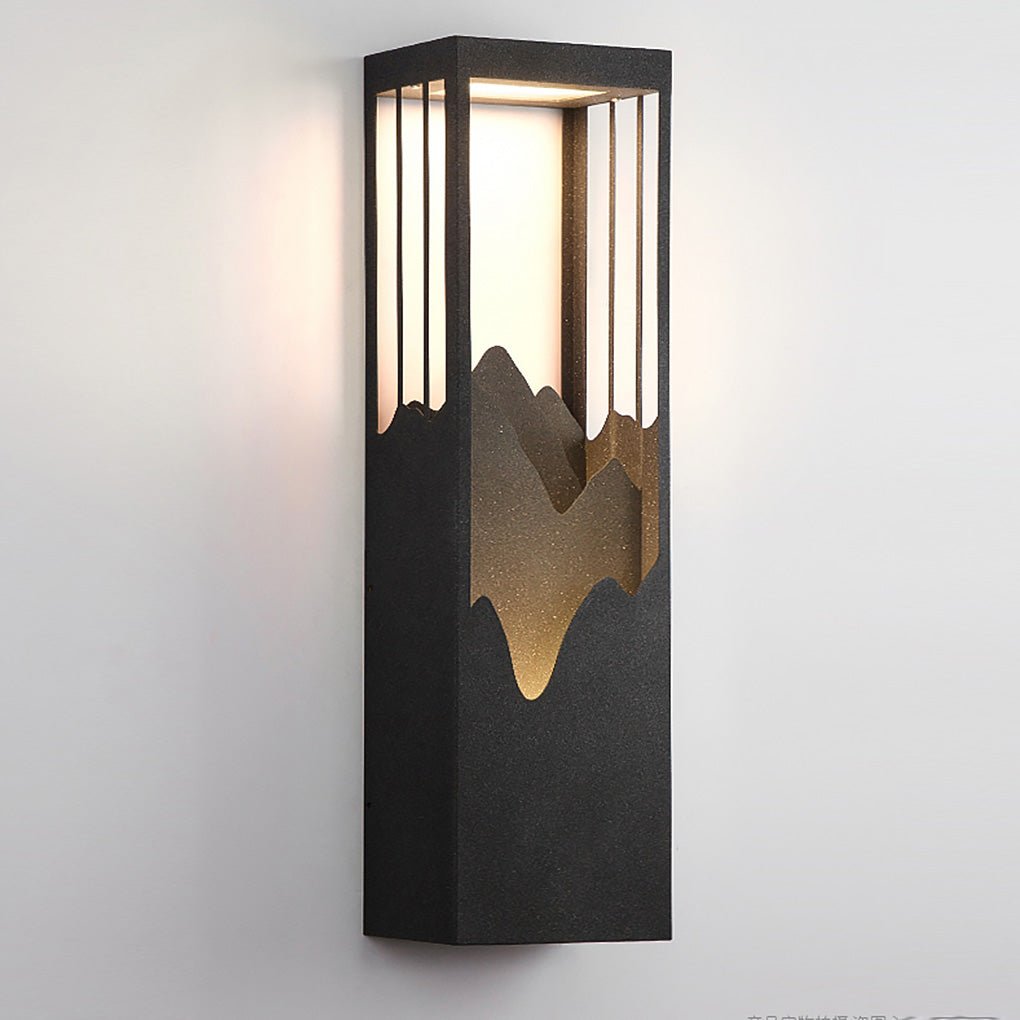 Waterproof Solar Wall Lamp with Mountain Scenery LED Up/Down Light