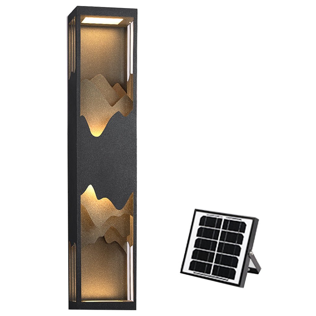 Waterproof Solar Wall Lamp with Mountain Scenery LED Up/Down Light