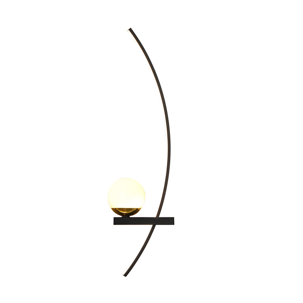 Elegant Silver Curved LED Wall Sconce for Modern Living Room Decor