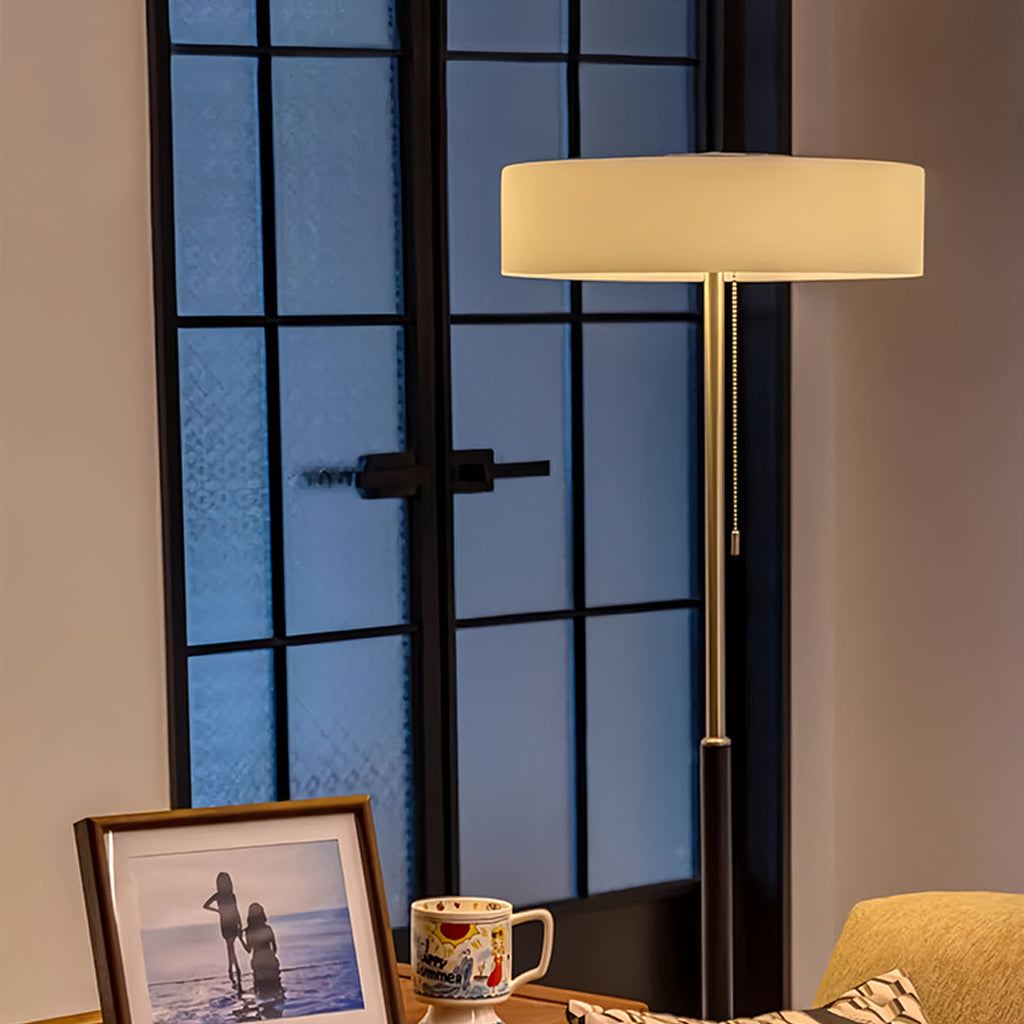 Elegant Tall LED Floor Lamp with Drum Shade for Living Room Decor