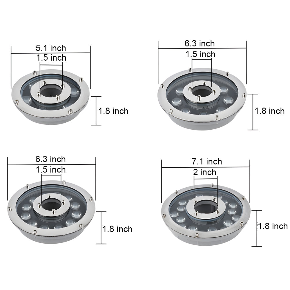 Waterproof Aluminum LED Fountain Spotlight Light for Outdoor Decor
