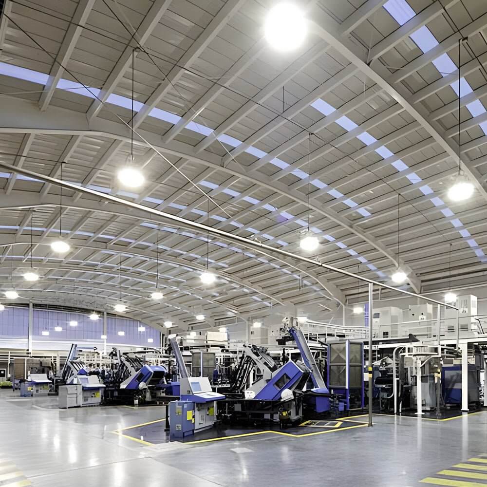 Industrial Explosion-Proof LED Pendant Light for Warehouses, White Aluminum