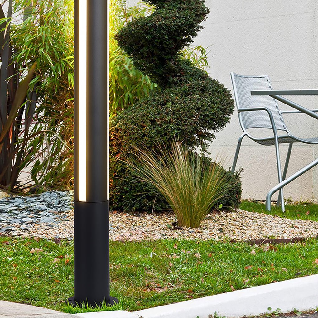 Modern Black Waterproof Landscape Bollard Lamp for Outdoor Gardens