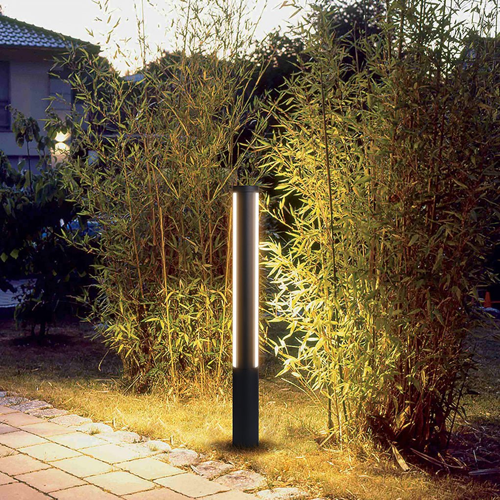 Modern Black Waterproof Landscape Bollard Lamp for Outdoor Gardens