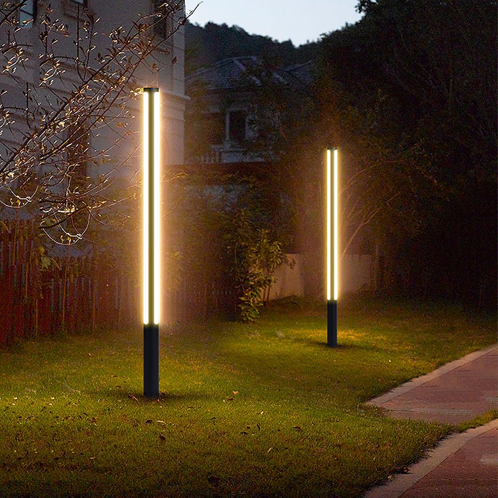 Modern Black Waterproof Landscape Bollard Lamp for Outdoor Gardens