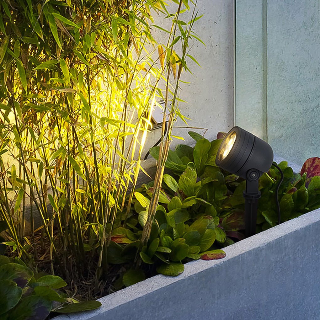 Modern Black All-Aluminum LED Landscape Spot Lights for Outdoor Spaces