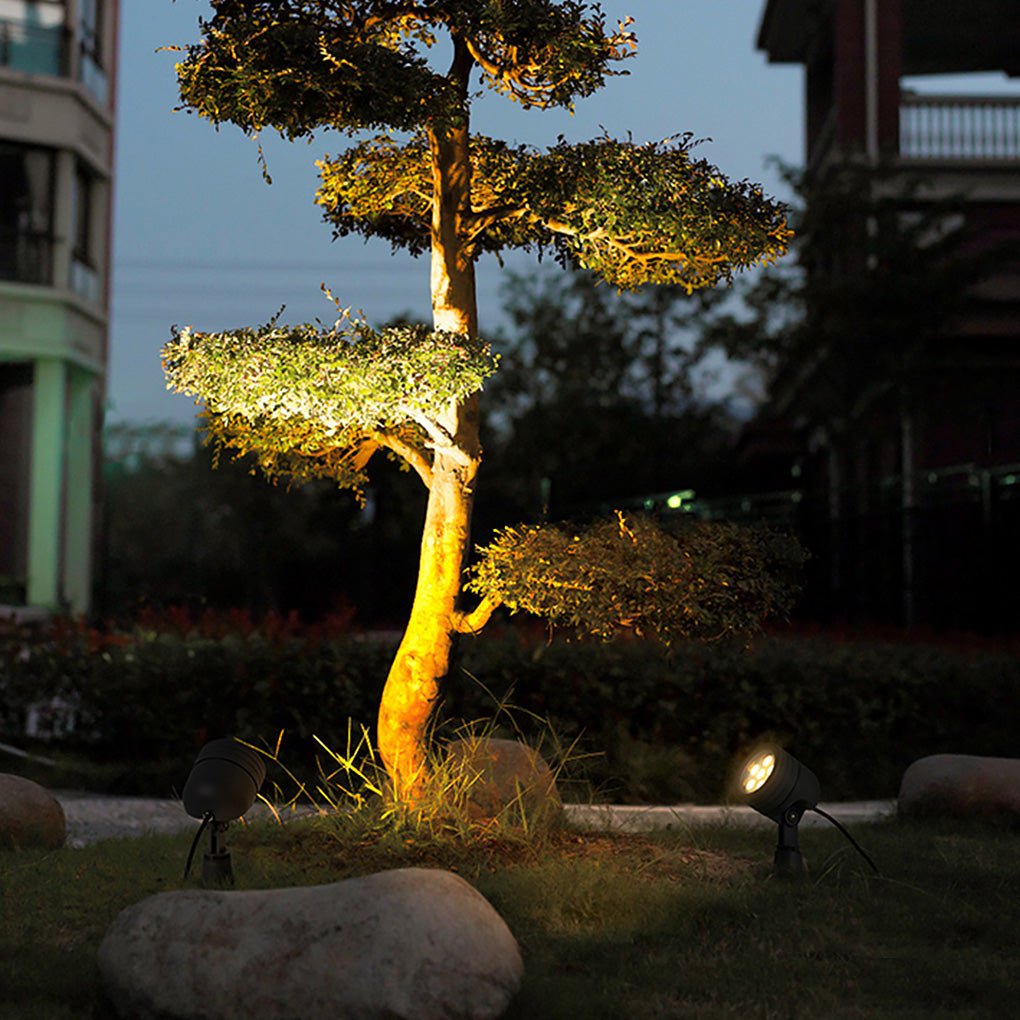 Modern Black All-Aluminum LED Landscape Spot Lights for Outdoor Spaces
