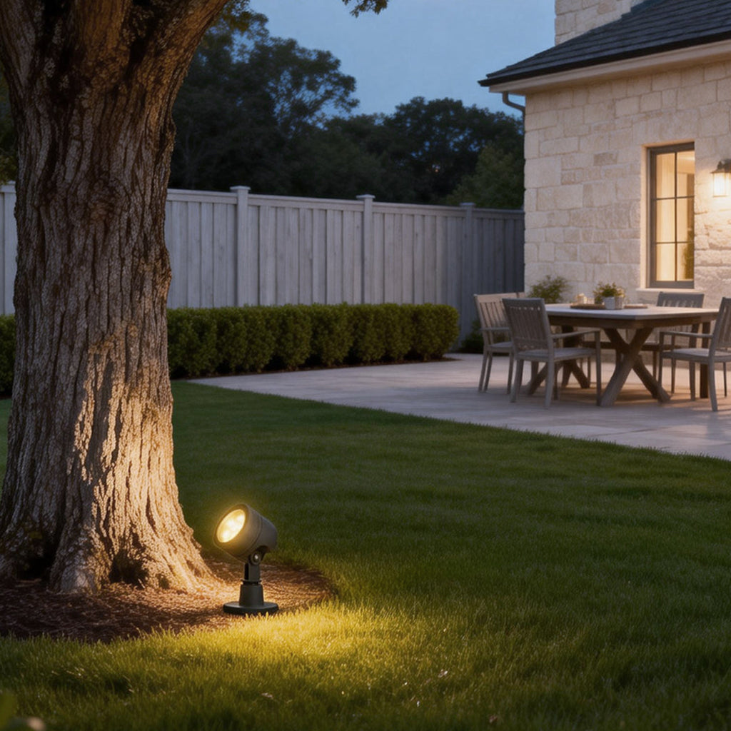 Modern Black All-Aluminum LED Landscape Spot Lights for Outdoor Spaces