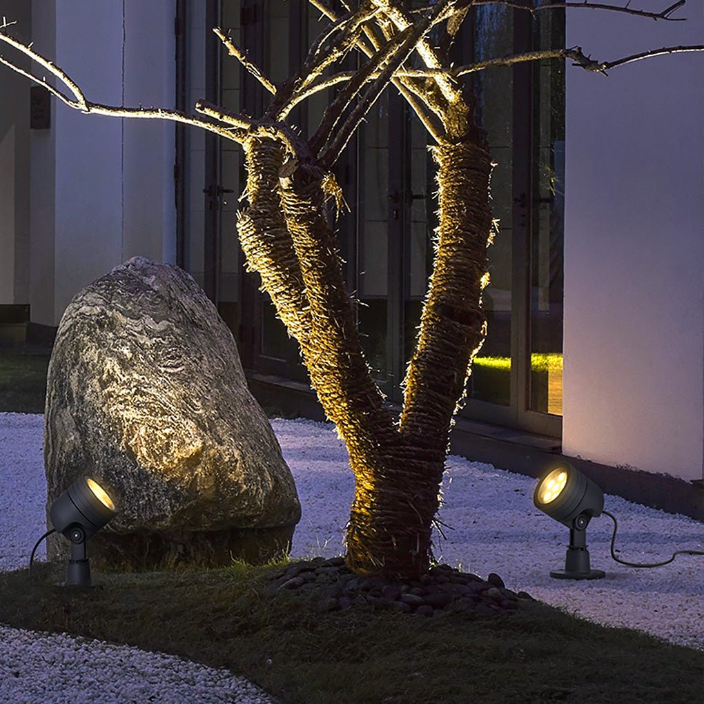 Modern Black All-Aluminum LED Landscape Spot Lights for Outdoor Spaces