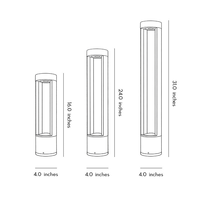 Modern Black Hollow Cylindrical LED Bollard Light for Outdoor Spaces