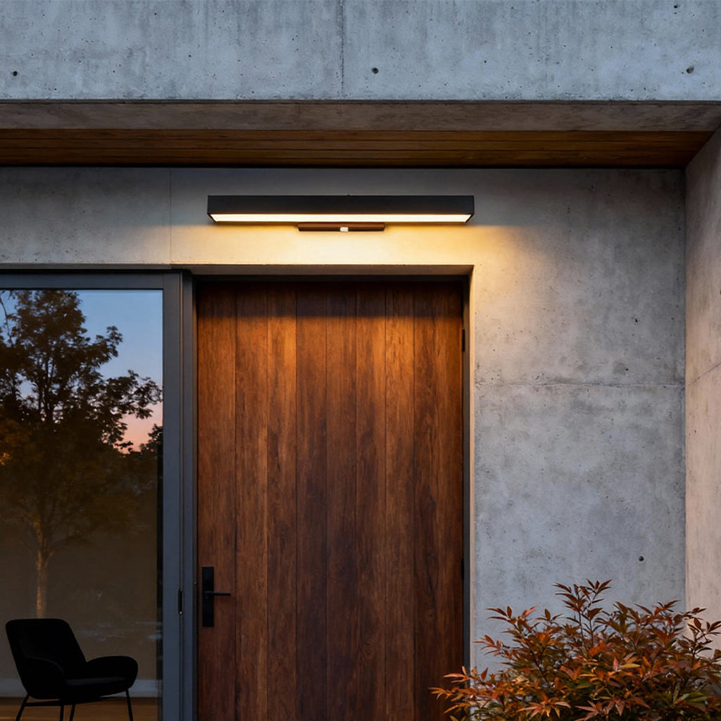 Black Rectangular LED Linear Wall Light for Outdoor Contemporary Spaces
