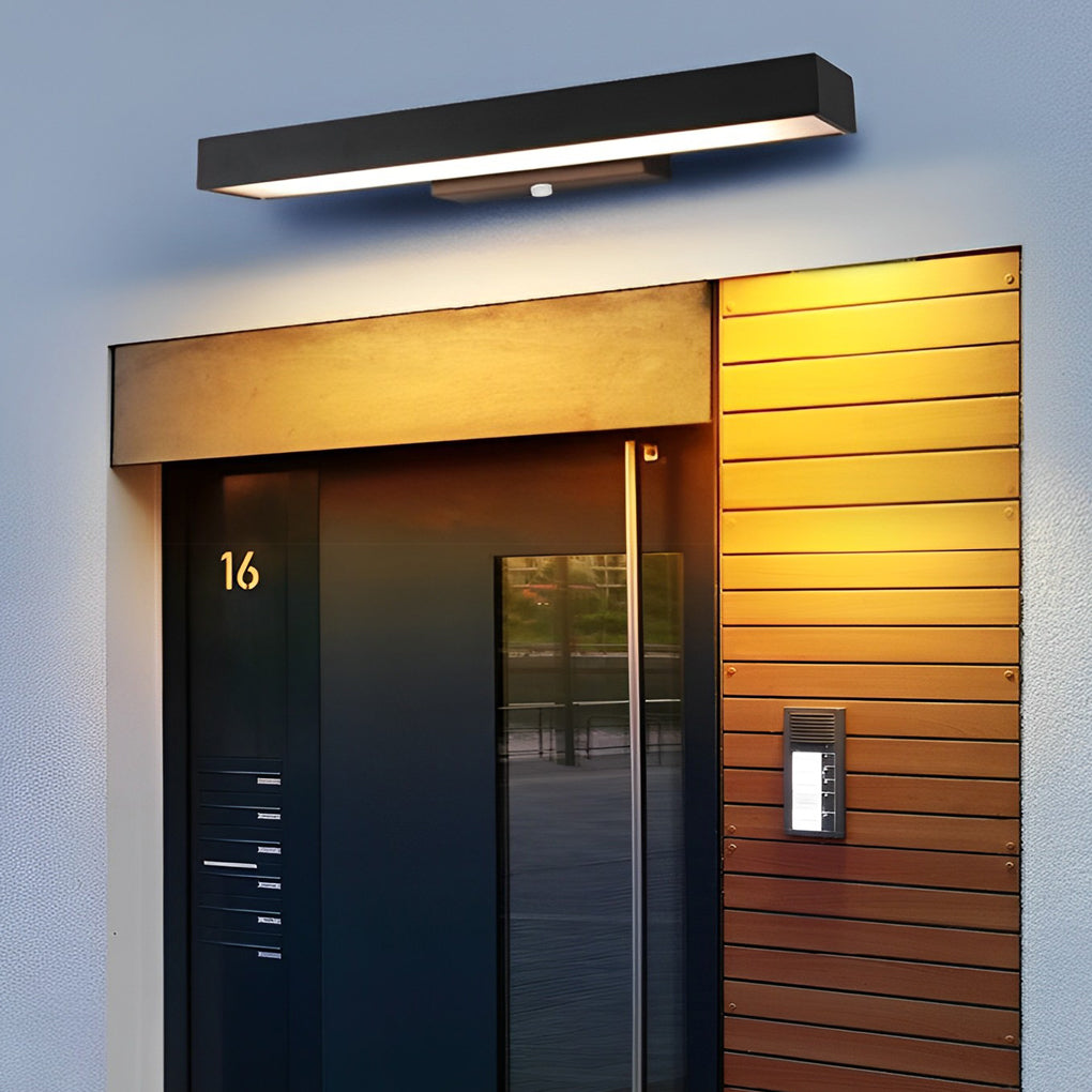 Black Rectangular LED Linear Wall Light for Outdoor Contemporary Spaces