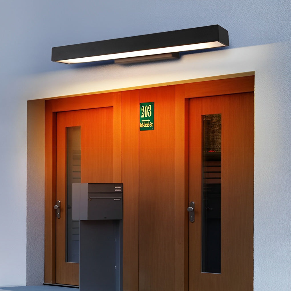 Black Rectangular LED Linear Wall Light for Outdoor Contemporary Spaces