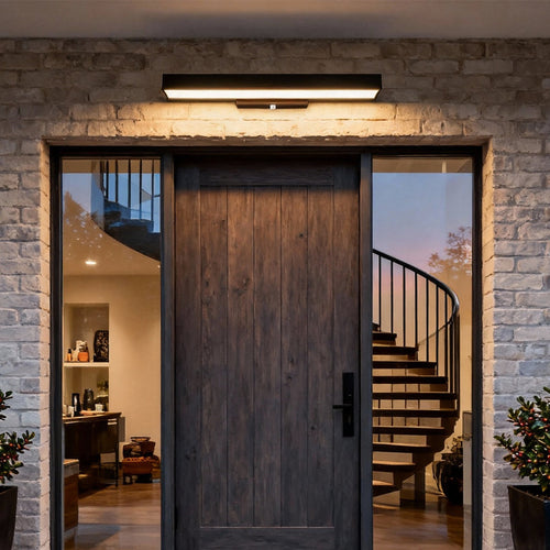 Black Rectangular LED Linear Wall Light for Outdoor Contemporary Spaces