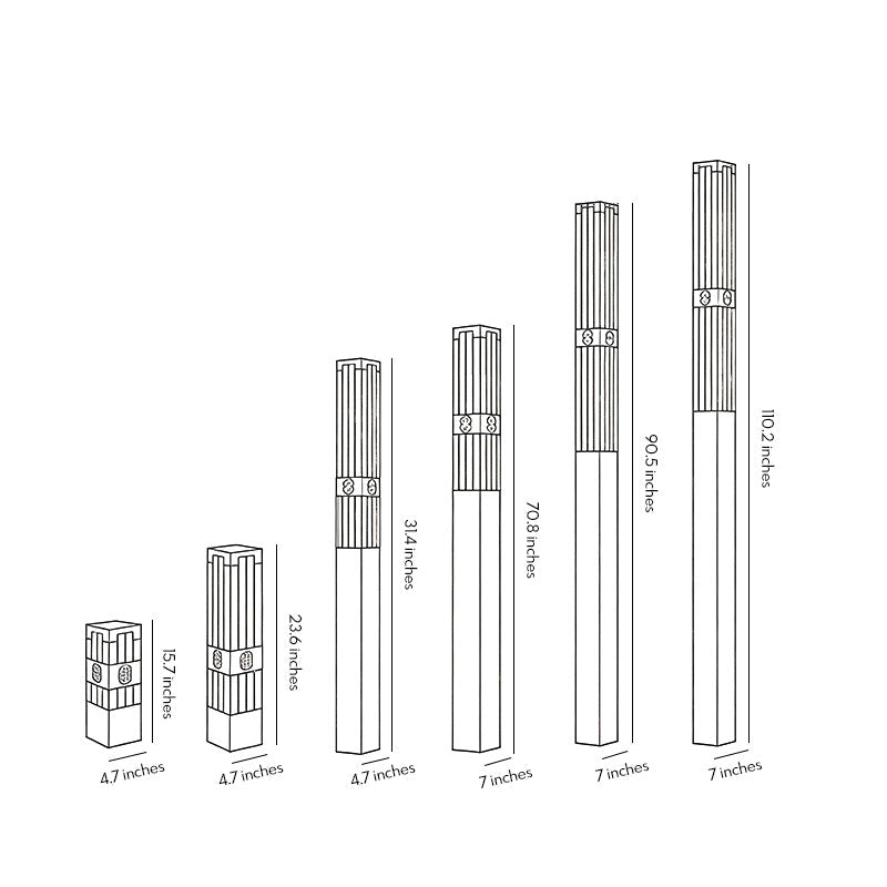 Elegant Striped-Cut LED Marble Bollard Light for Outdoor Pathways