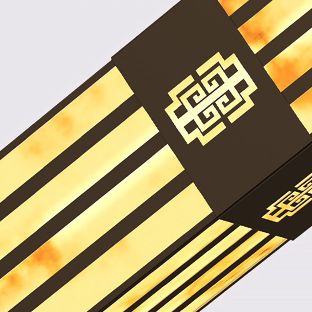 Elegant Striped-Cut LED Marble Bollard Light for Outdoor Pathways