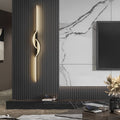 Contemporary Black Aluminum Linear Wall Sconce for Hallway or Living Room
