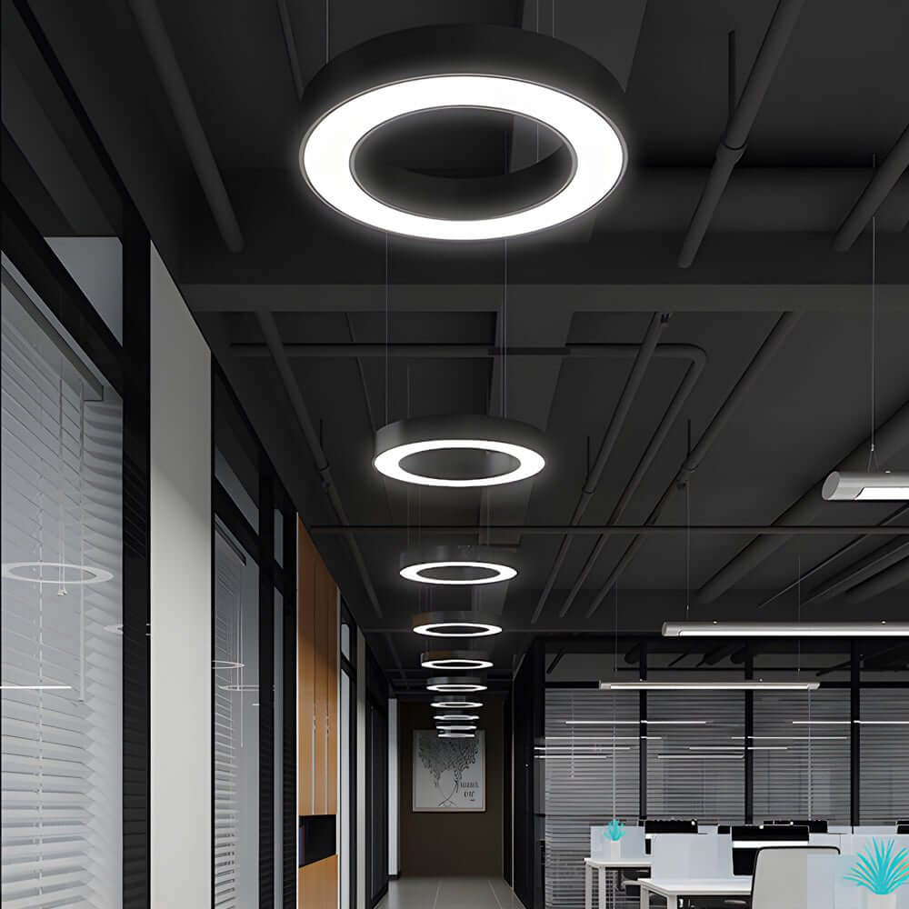 Modern White Acrylic LED Pendant Ring Light for Kitchen or Living Room