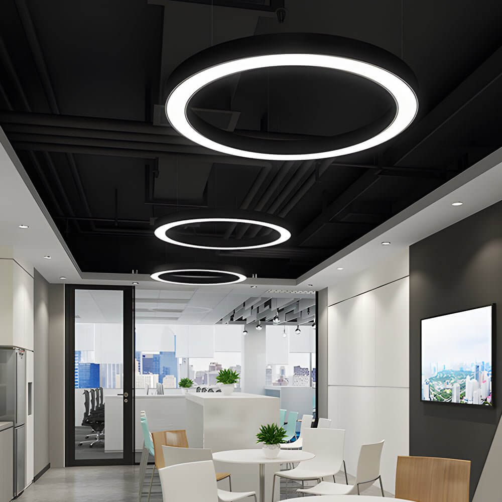 Modern White Acrylic LED Pendant Ring Light for Kitchen or Living Room