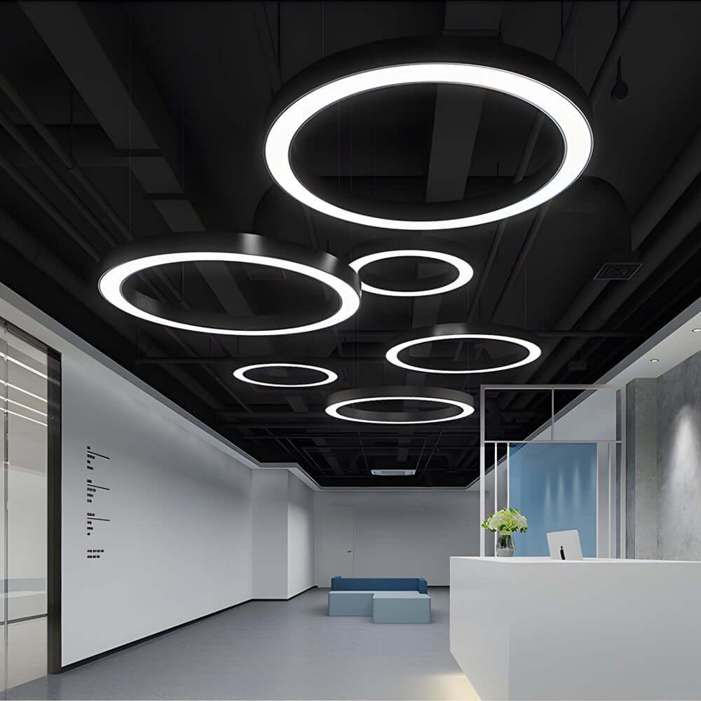 Modern White Acrylic LED Pendant Ring Light for Kitchen or Living Room