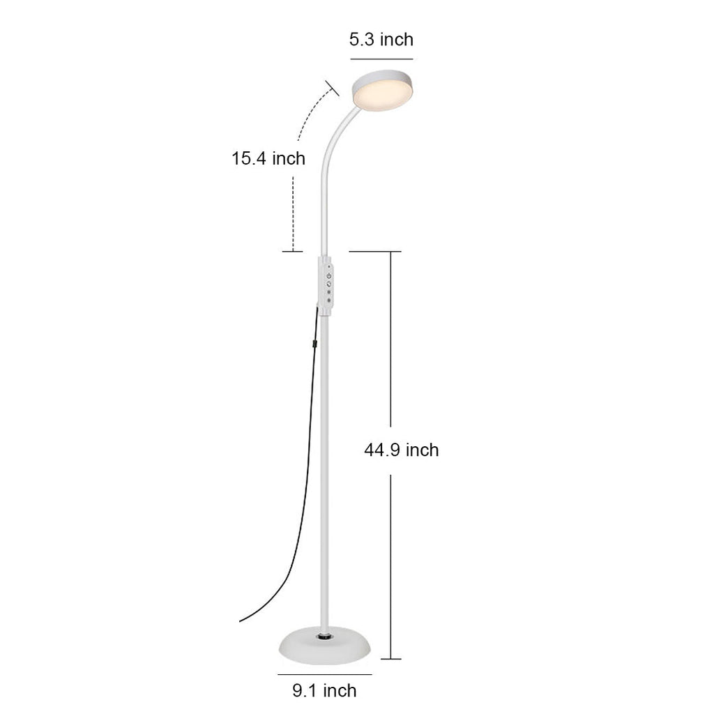 Modern Minimalist White LED Floor Lamp for Reading and Task Lighting