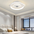 Modern White LED Bladeless Ceiling Fan with Dimmable Light for Home