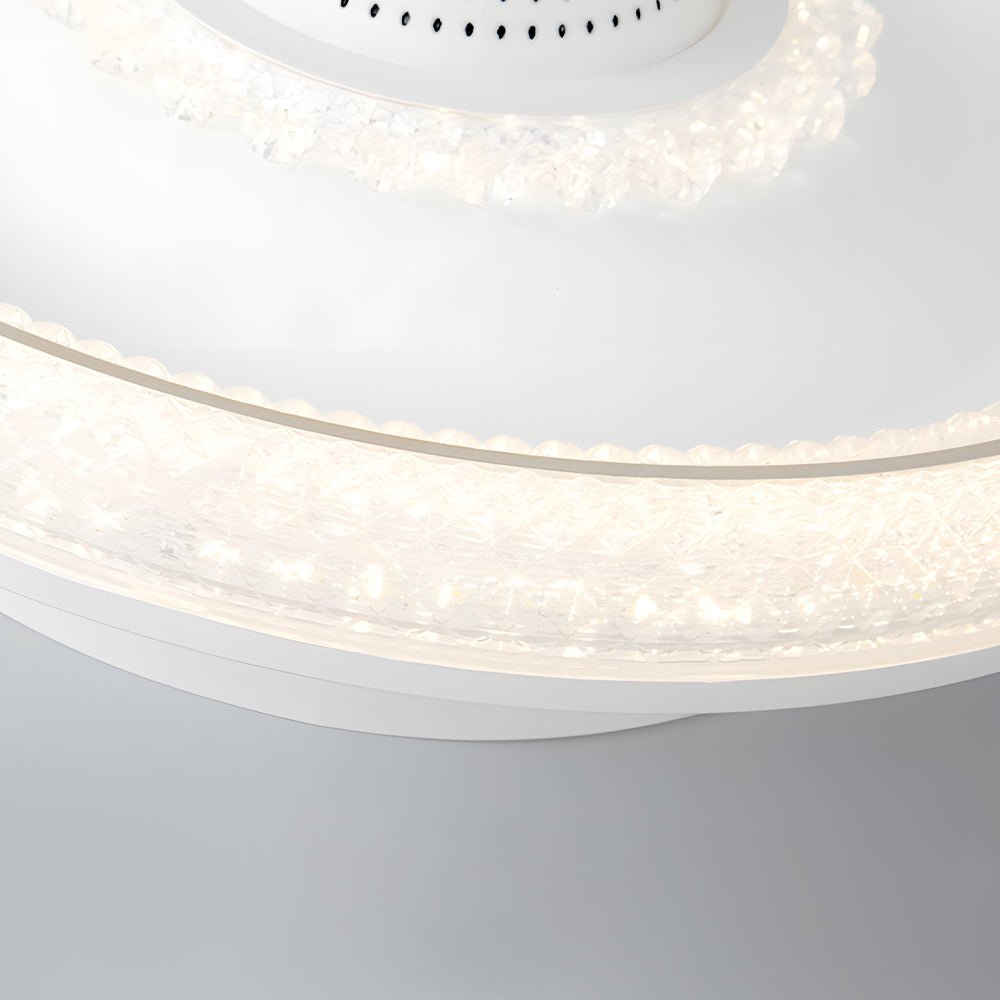Modern White LED Bladeless Ceiling Fan with Dimmable Light for Home