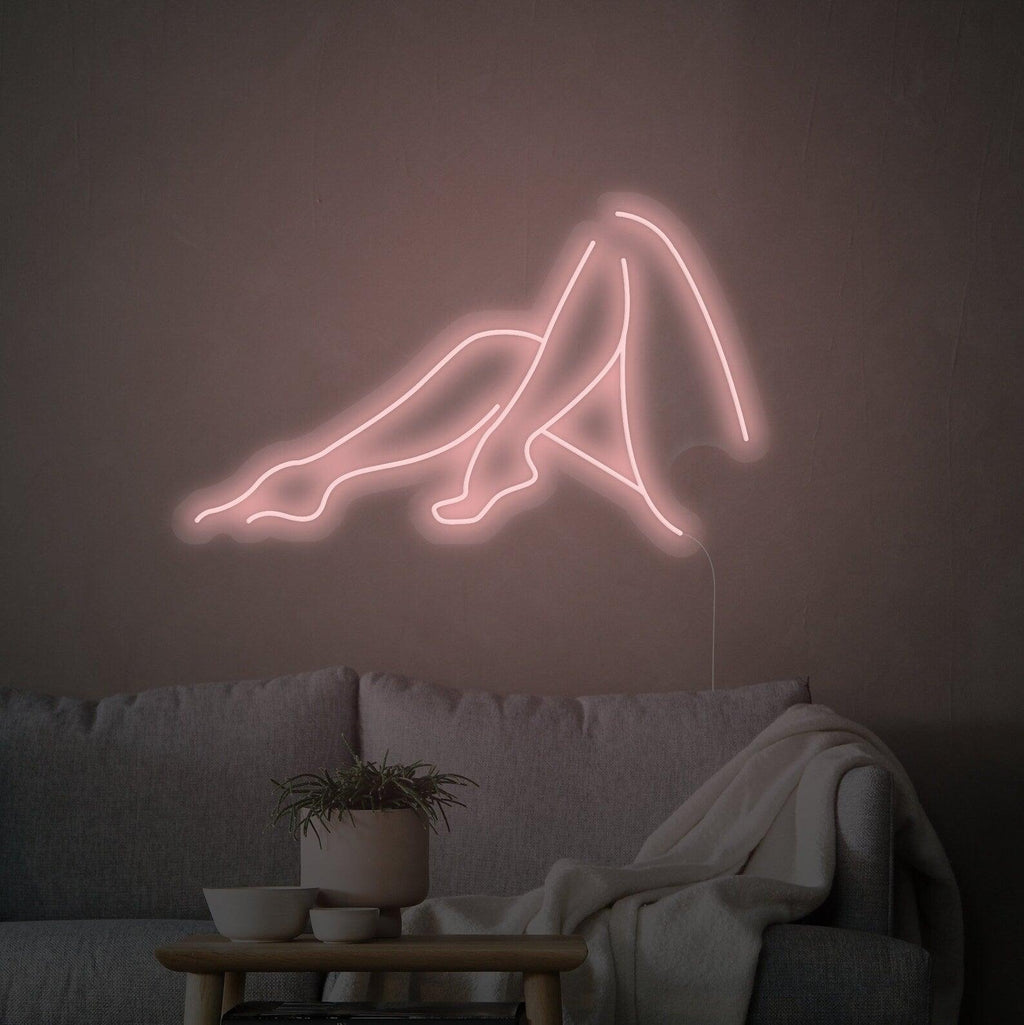 Retro Pink LED Neon Sign - ‘Legs for Days’ Wall Decor for Bedroom