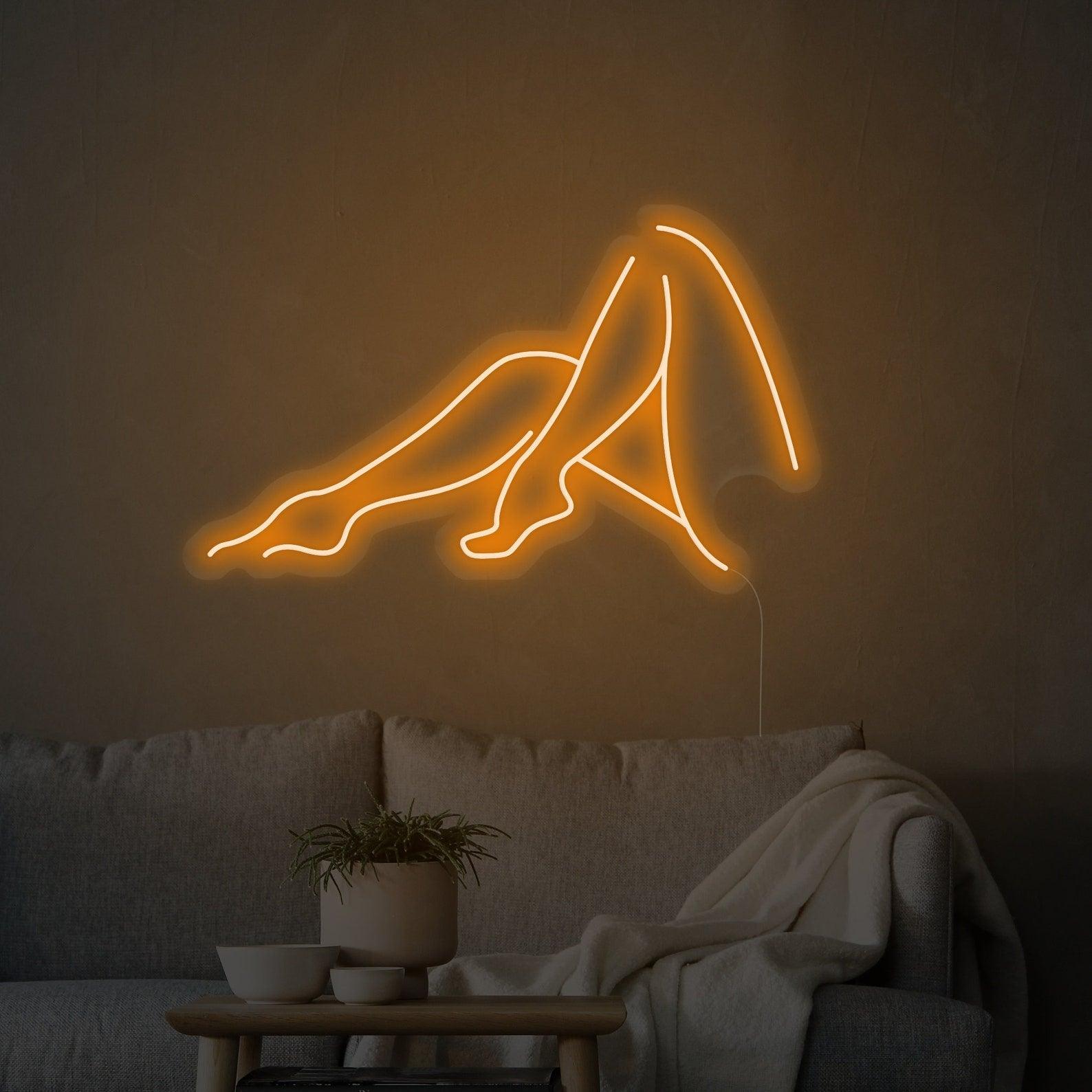 Retro Pink LED Neon Sign - ‘Legs for Days’ Wall Decor for Bedroom