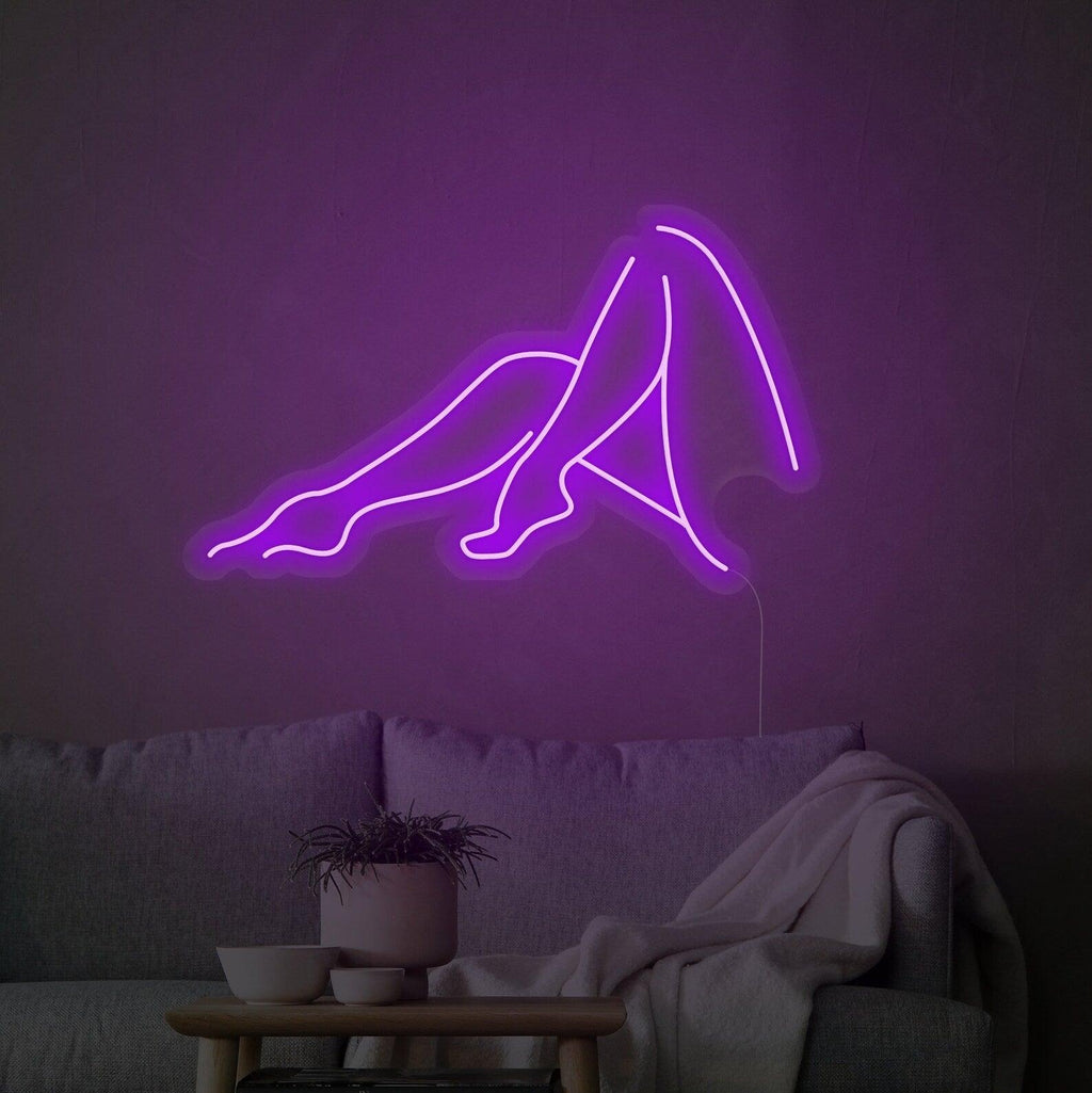 Retro Pink LED Neon Sign - ‘Legs for Days’ Wall Decor for Bedroom