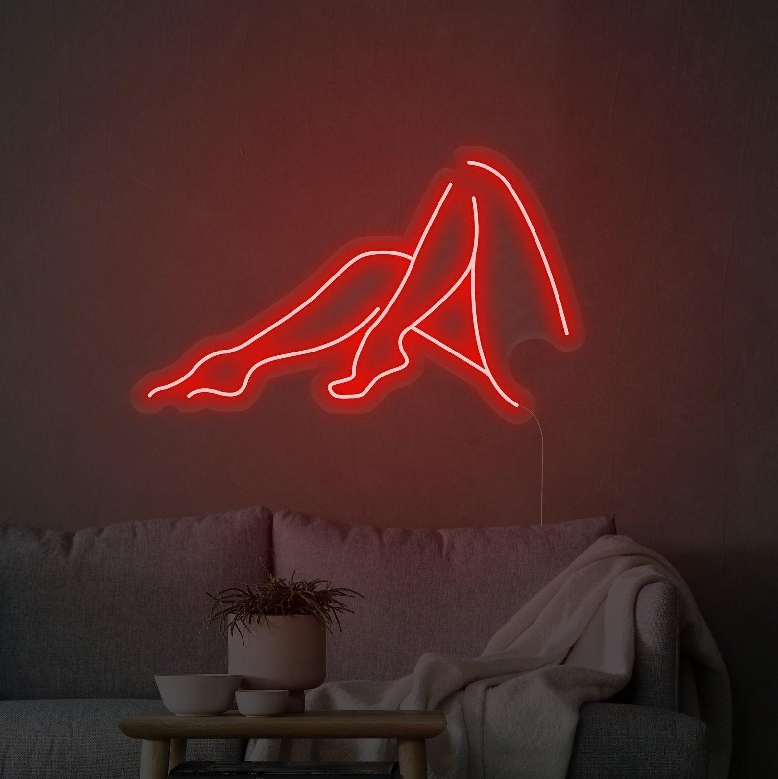 Retro Pink LED Neon Sign - ‘Legs for Days’ Wall Decor for Bedroom