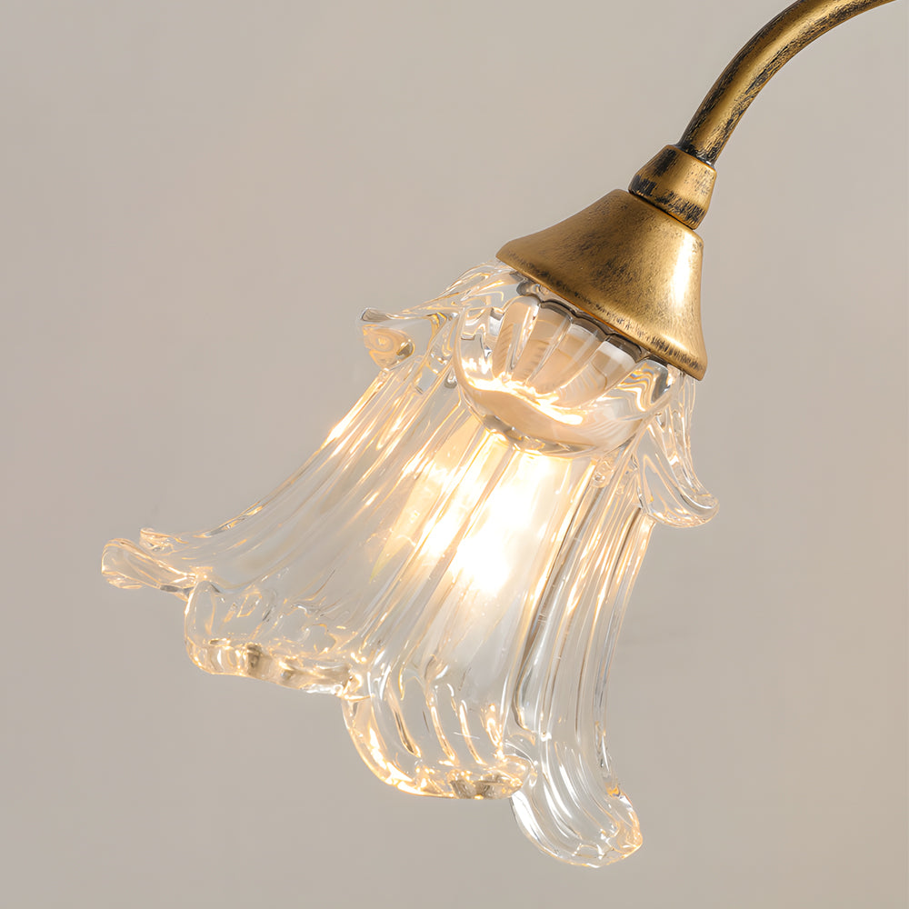Elegant Dual-Light Lily Table Lamp with Leaf Design for Nightstands