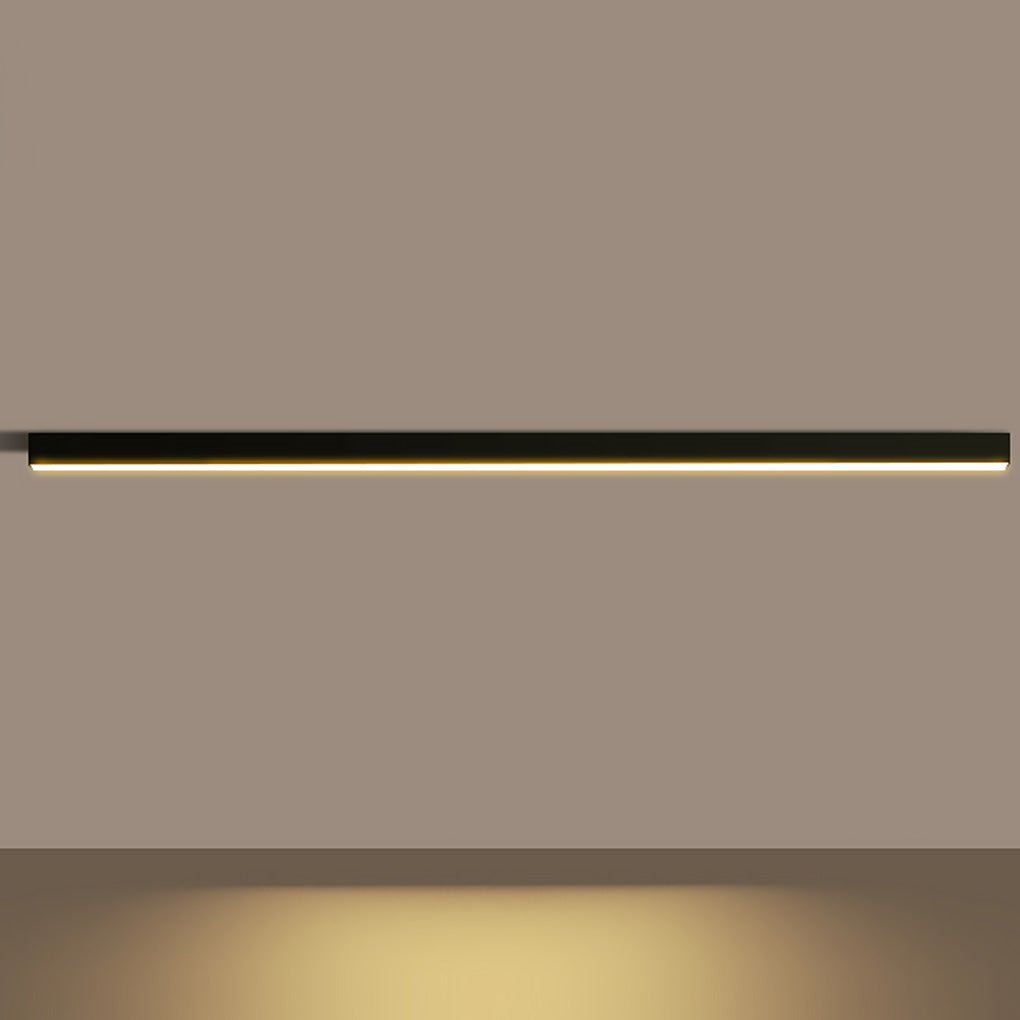 Sleek Black Linear LED Ceiling Light Fixture for Modern Living Spaces