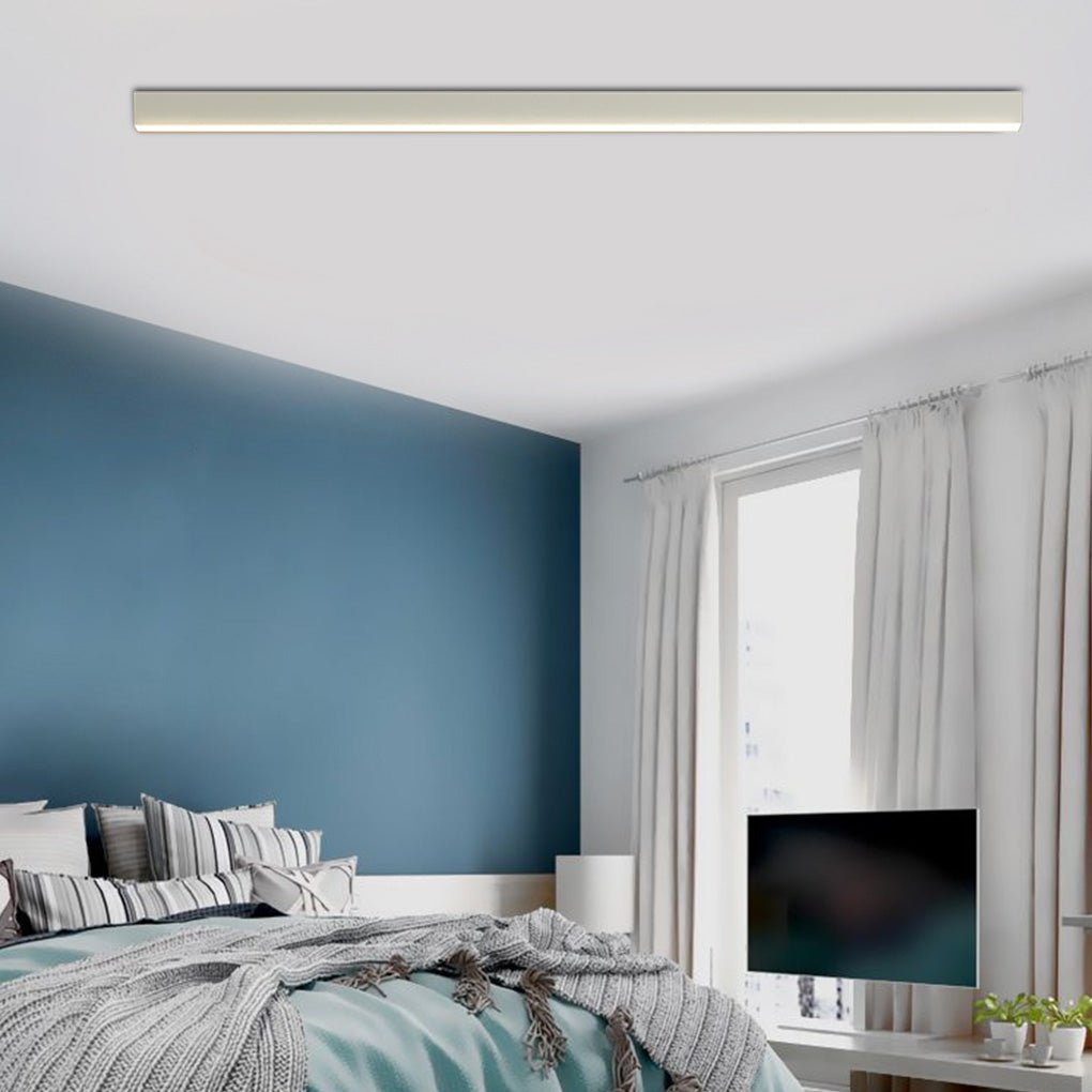 Sleek Black Linear LED Ceiling Light Fixture for Modern Living Spaces