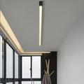 Sleek Black Linear LED Ceiling Light Fixture for Modern Living Spaces