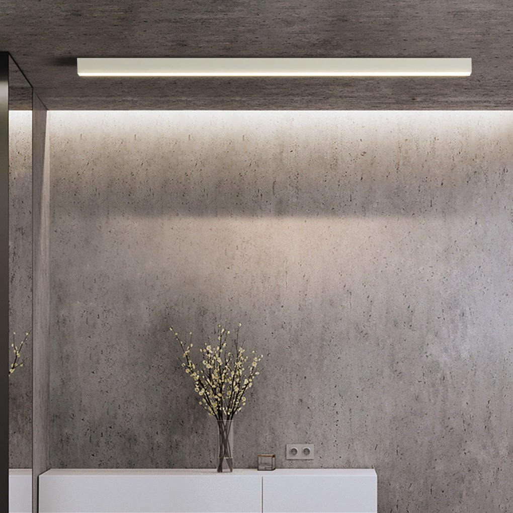 Sleek White Linear LED Ceiling Light Fixture for Modern Living Spaces